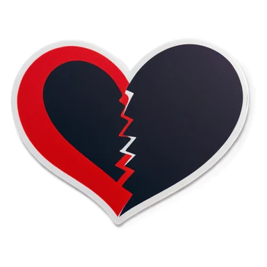 Two red heart shapes joined together sticker