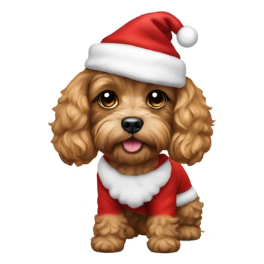 Cavapoo wearing Santa costume sticker
