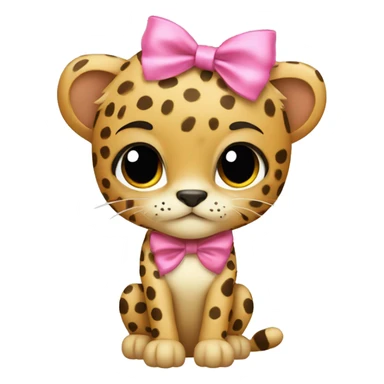 Cheetah with pink bow ￼ sticker