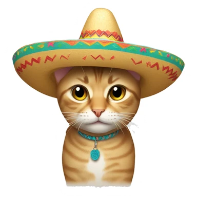 cat wearing a sombrero sticker