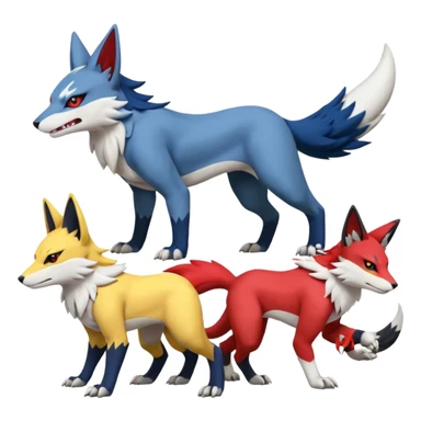 Zeraora-Renamon-Sergal-Nargacuga-Litten-Zangoose-fusion sticker