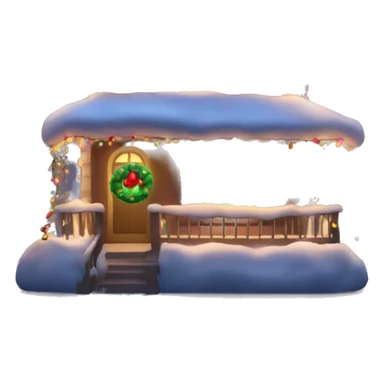 christmas house with light on  sticker