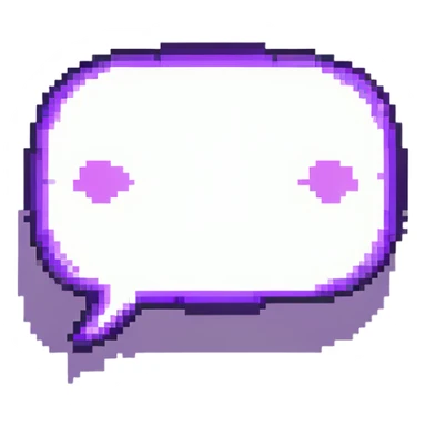Twitch purple chat bubble logo with white glitch sticker