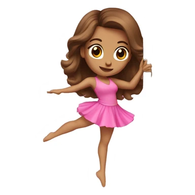 Pole dance, brown hair, pink clothes sticker