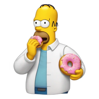 homer simsom eat donut sticker