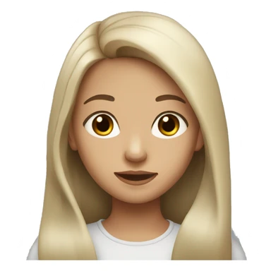 Girl with black long hair light skin and dark brown eyes  sticker