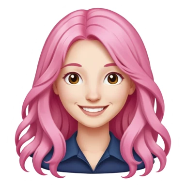 Claire Richardson cheveux rose long sourire sticker