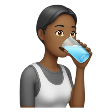 woman drinking water sticker