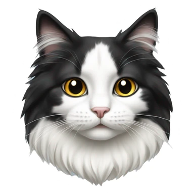 black-and-white cat domestic long-haired sticker