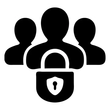 Secure private group chat with silhouettes of multiple people sticker