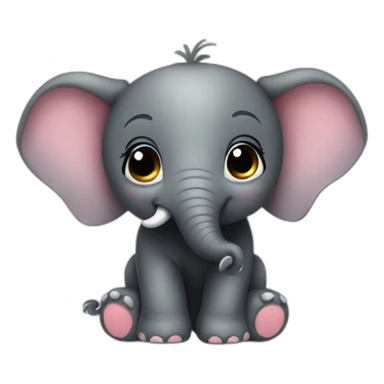 cute black baby elephant sticker