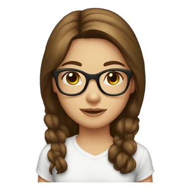 Girl brown hair hazel eyes fun glasses sticker