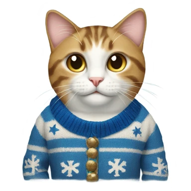 cat wearing hanukkah sweater  sticker
