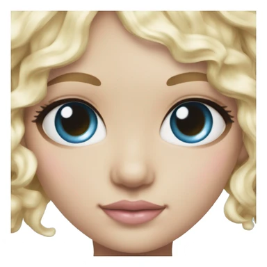 ocean blue doll eyes, blonde hair, feminine, pink, girl, angelic sticker