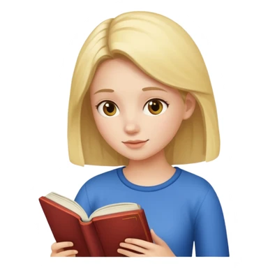 Girl reading a book sticker