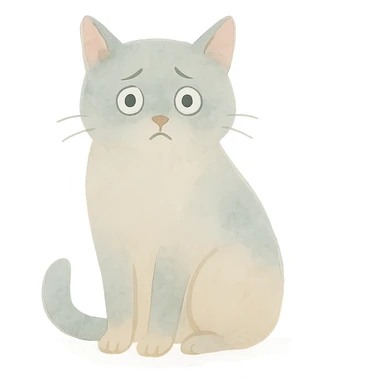 nervous cat in watercolor art style sticker