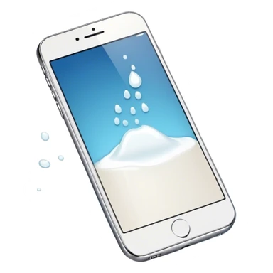 a blank phone with some white liquid spilt on it sticker