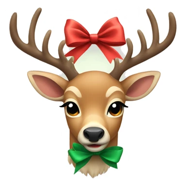 deer with christmas bow sticker