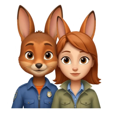 Judy hoopps and nick wilde human  sticker