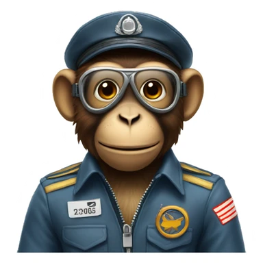 A monkey dress as a pilot  sticker