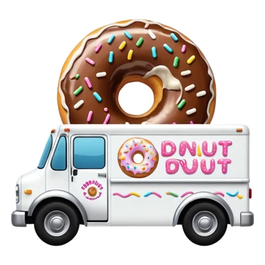 big donut truck with donut decals, frosting decals and sprinkle decals sticker