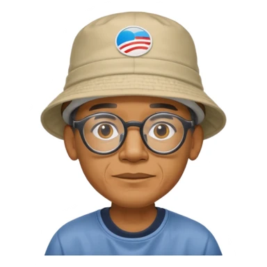 obama wearing glasses and bucket hat sticker