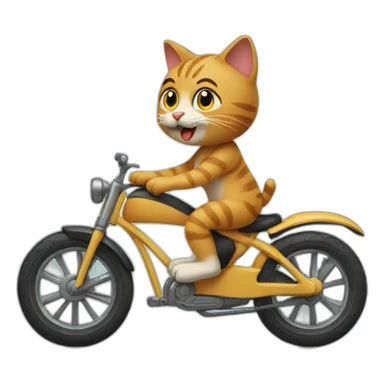 cat riding a bike sticker
