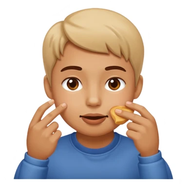 It's like push your cheeks gently pressed by fingers while you're eating. sticker