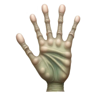 alien hand 6 finger sticker