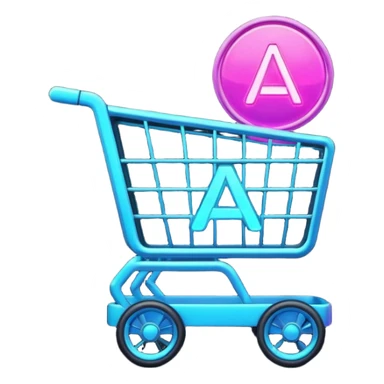 cart with a glowing AI sign sticker