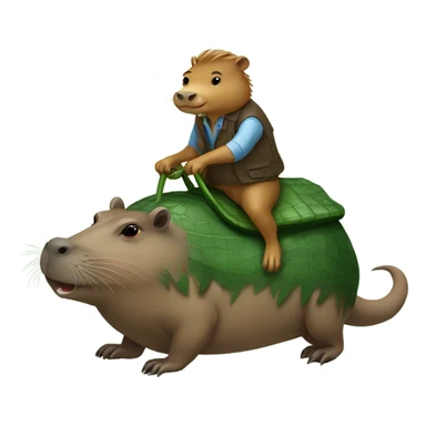 Capybara riding a alligator  sticker