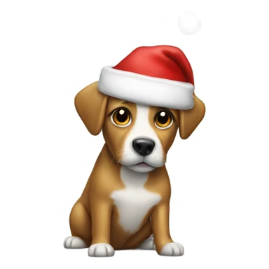 Dog with Santa hat  sticker