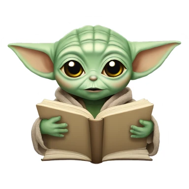 Baby Yoda reading sticker