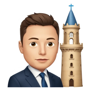 picture of elon musk with torre de belem in his back sticker