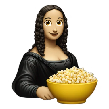 Mona-Lisa-eating-popcorn sticker