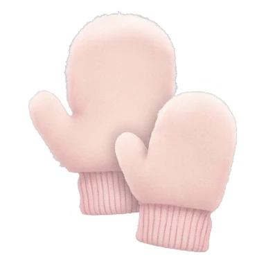 Pale pink winter mittens with fur sticker