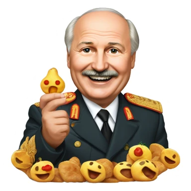 Very happy Alexandr Lukashenko with Kartoffeln in his hands sticker