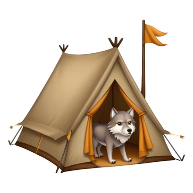 wolf stalking a tent sticker