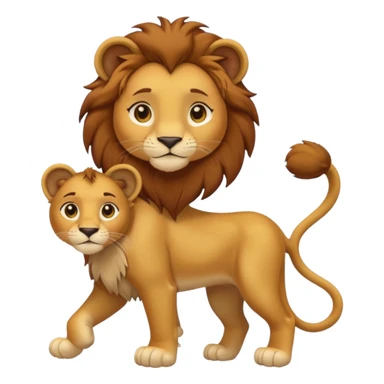 in lion family, only Kid Girl lion., full body, single tail sticker
