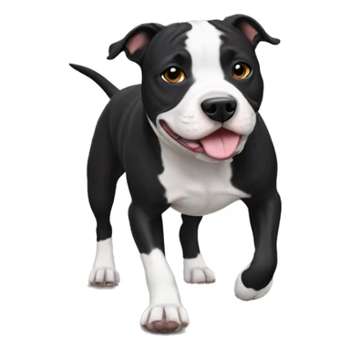 staffordshire bull terrier black walking sticker