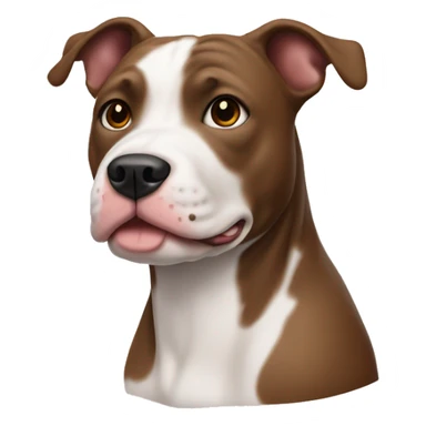 Pitt bull dog with white face and brown ears and nose  sticker