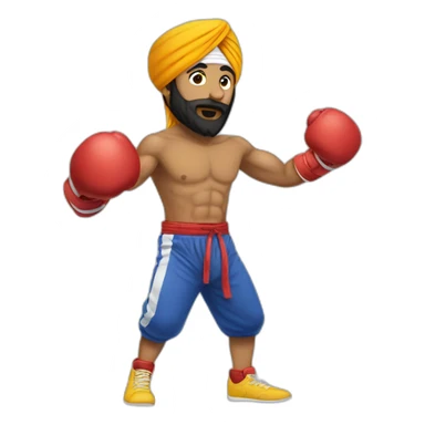 A sikh doing boxing sticker