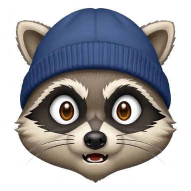 Angry Raccoon bandit with beanie hat sticker