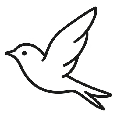 bird flying, alternative style, simple or transparent background sticker