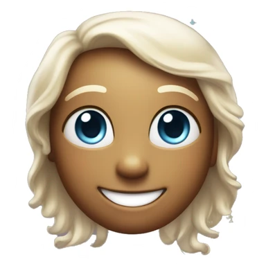 a sparkling, wide-eyed face with a big smile, glowing skin, and a subtle shimmer effect. It could have a rainbow-colored halo above its head, with tiny stars and rhinestones around it, giving off a magical, joyful vibe.

 sticker