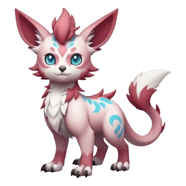 Vibrant Male cute cool anime-styled Falvie-Fionbri-fantasy-creature-Fakémon-Pokémon, full body, with random markings sticker