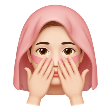 Blushing covering face sticker