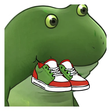 A shark with shoes sticker