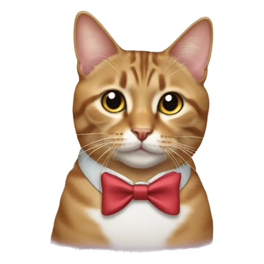 tabby cat wearing a bow tie sticker
