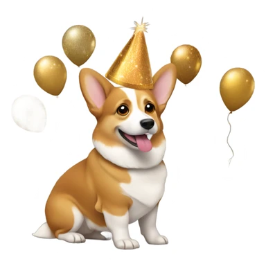 Corgi celebrates New Year's Eve  sticker